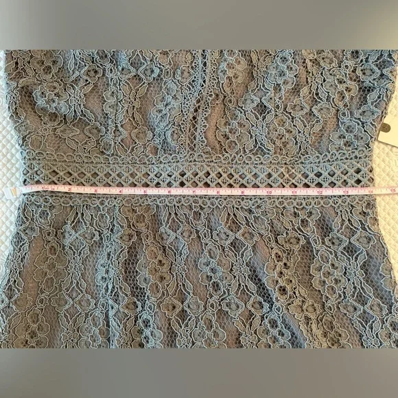 $168 Anthropologie Foxiedox Aquamarine Green Lace Halter Sleeveless Mini size S - Picture 10 of 10